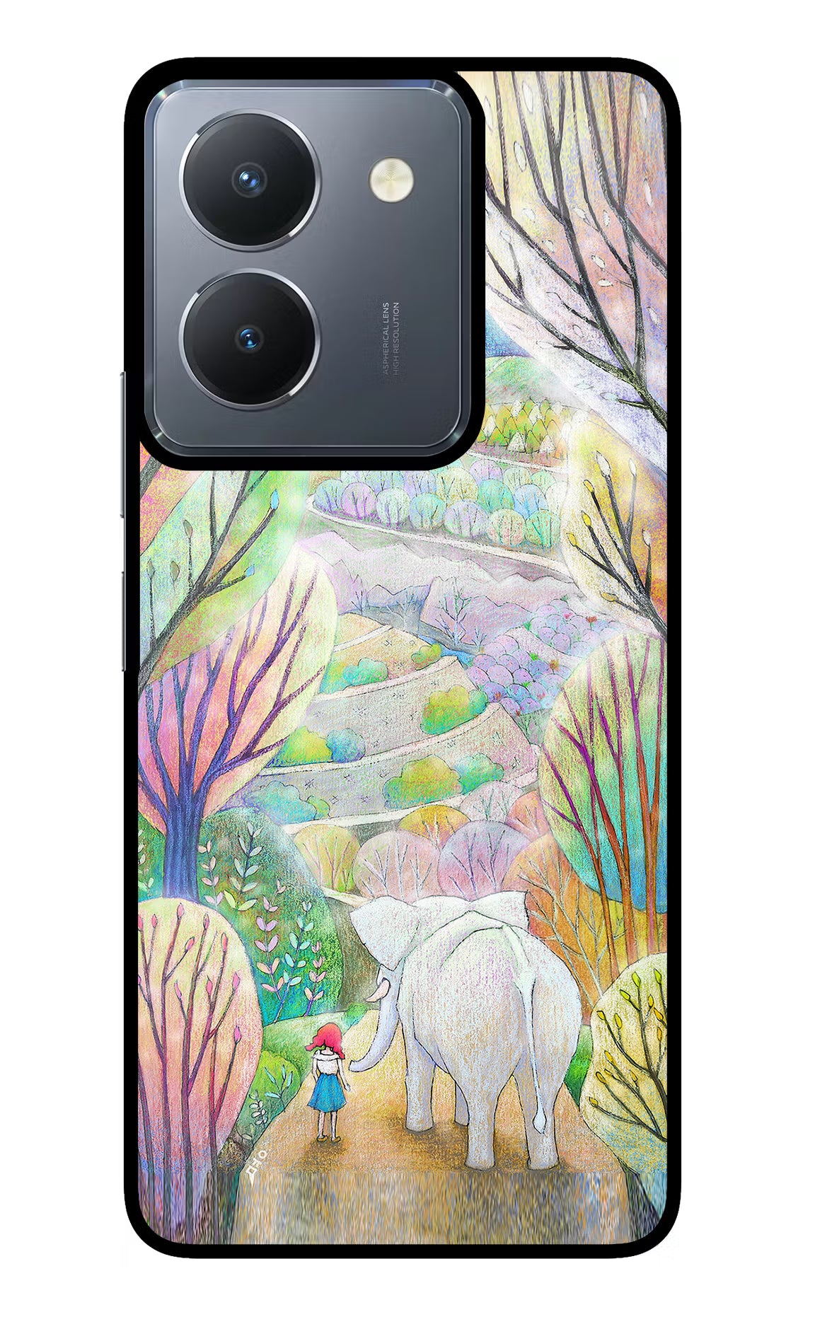 Nature Painting Vivo Y36 Glass Case Back Cover by Casekaro