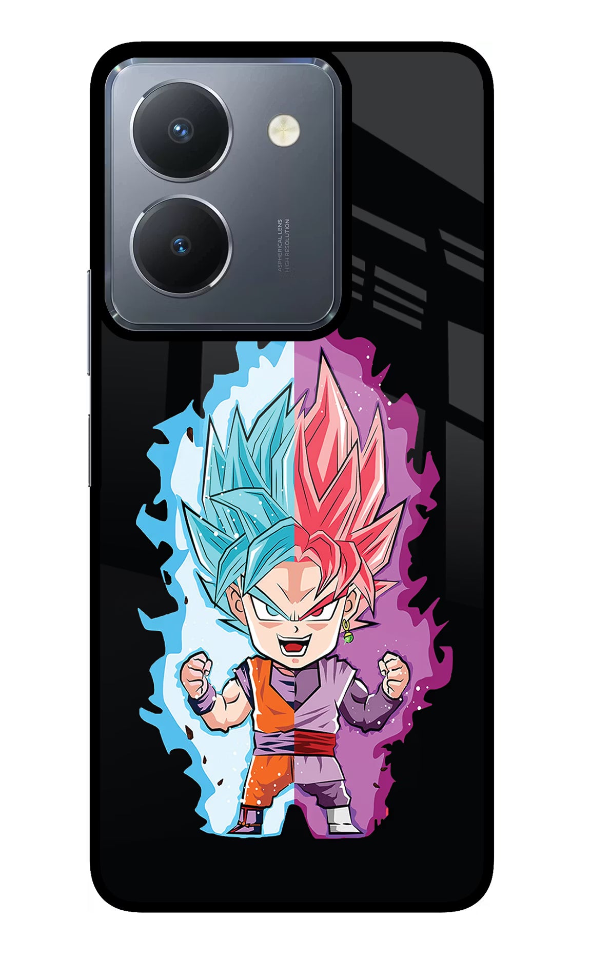 Chota Goku Vivo Y36 Glass Case Back Cover by Casekaro