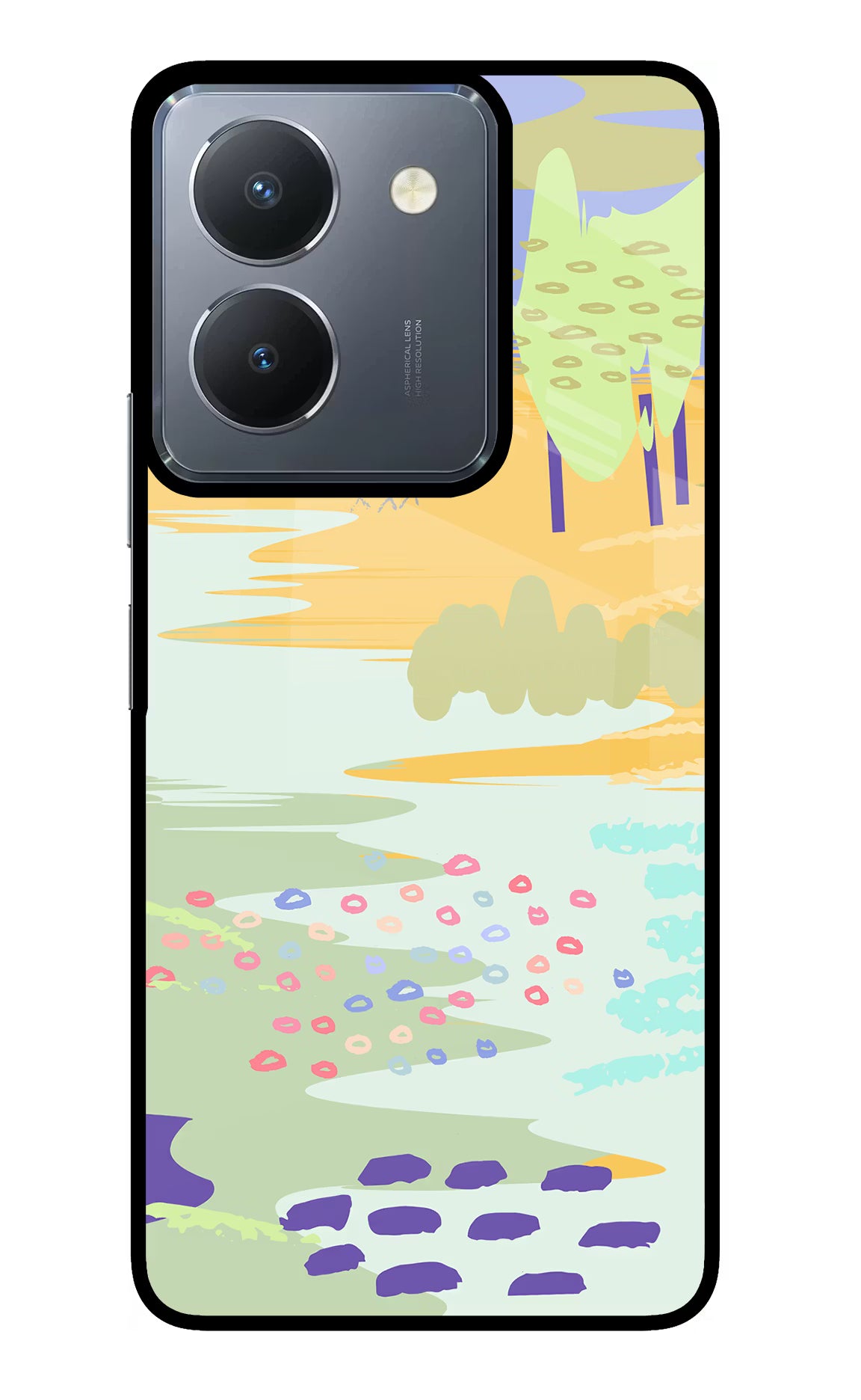 Scenery Vivo Y36 Glass Case Back Cover by Casekaro