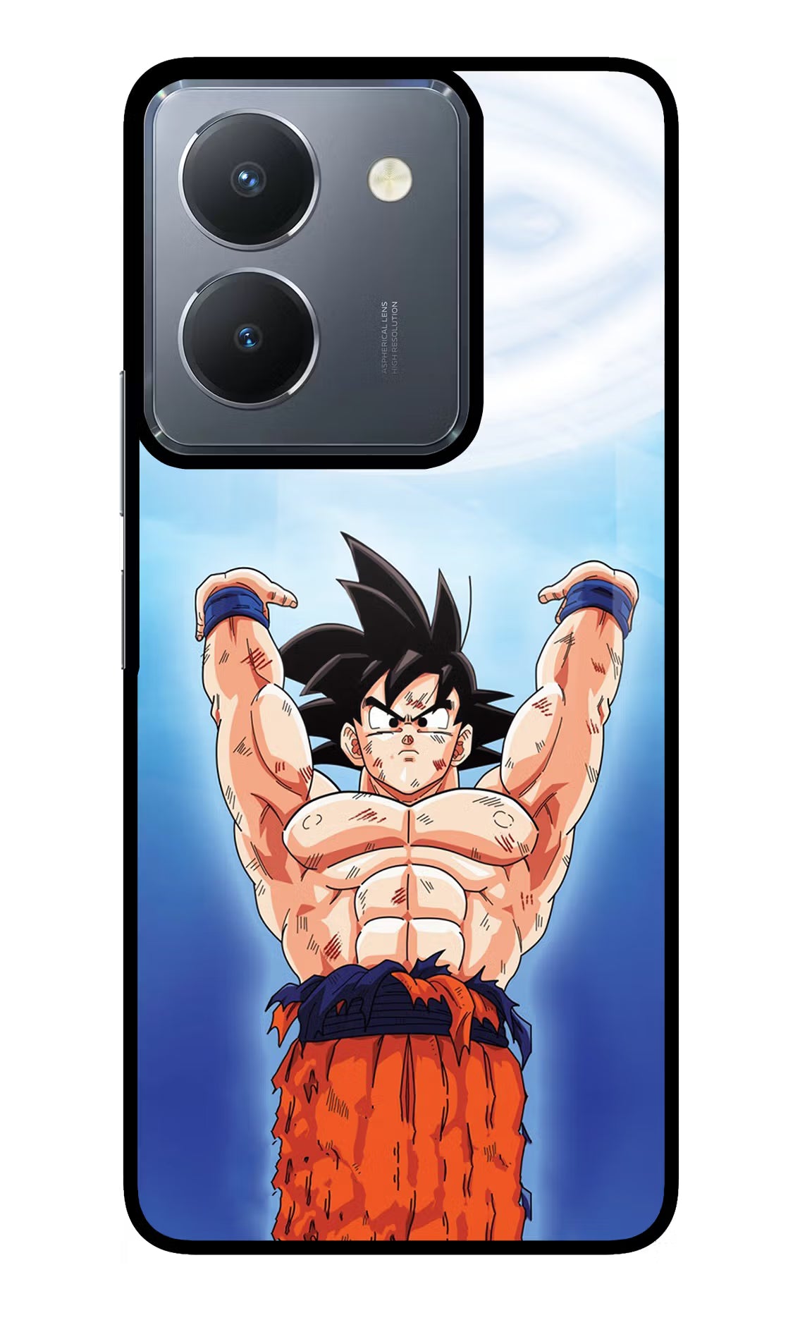 Goku Power Vivo Y36 Glass Case Back Cover by Casekaro