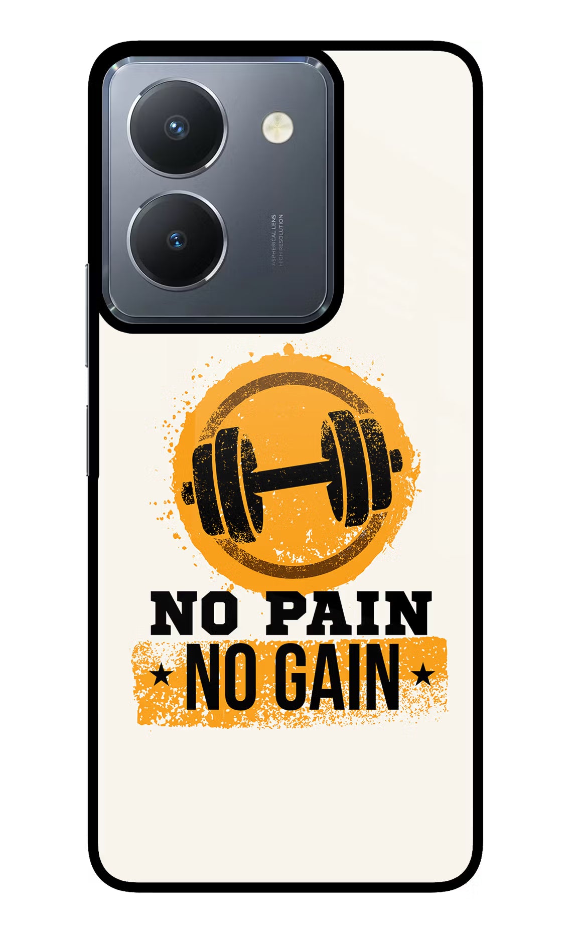No Pain No Gain Vivo Y36 Glass Case Back Cover by Casekaro