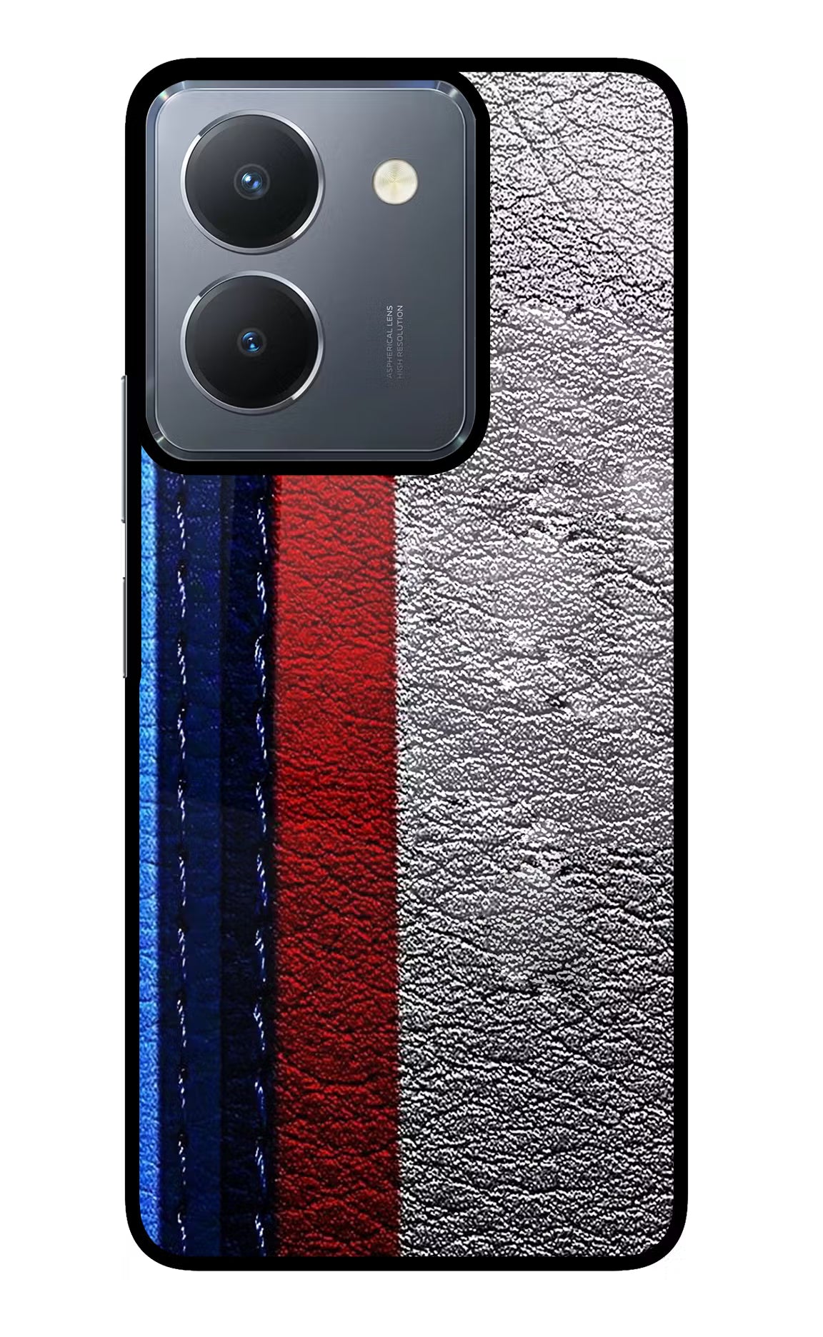 BMW Stripes Vivo Y36 Glass Case Back Cover by Casekaro