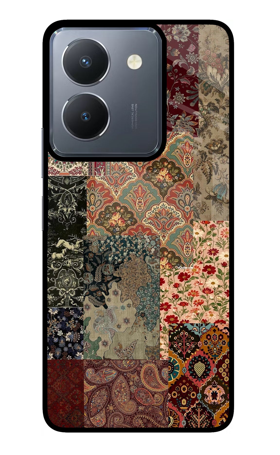 Desi Print Vivo Y36 Glass Case Back Cover by Casekaro