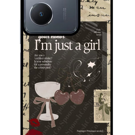 I am just a girl Vivo Y36 Glass Case
