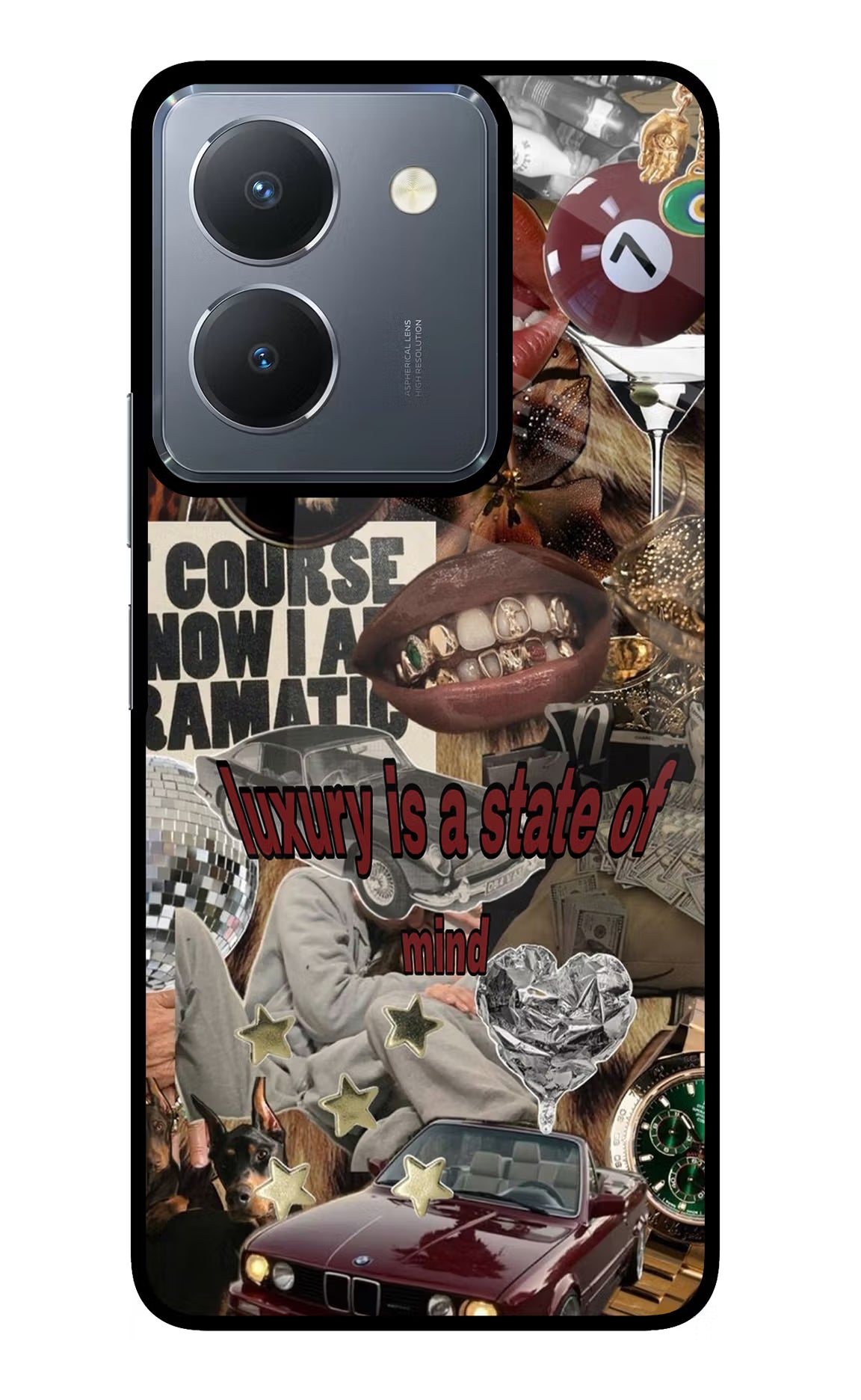 Luxury Vivo Y36 Glass Case Back Cover by Casekaro