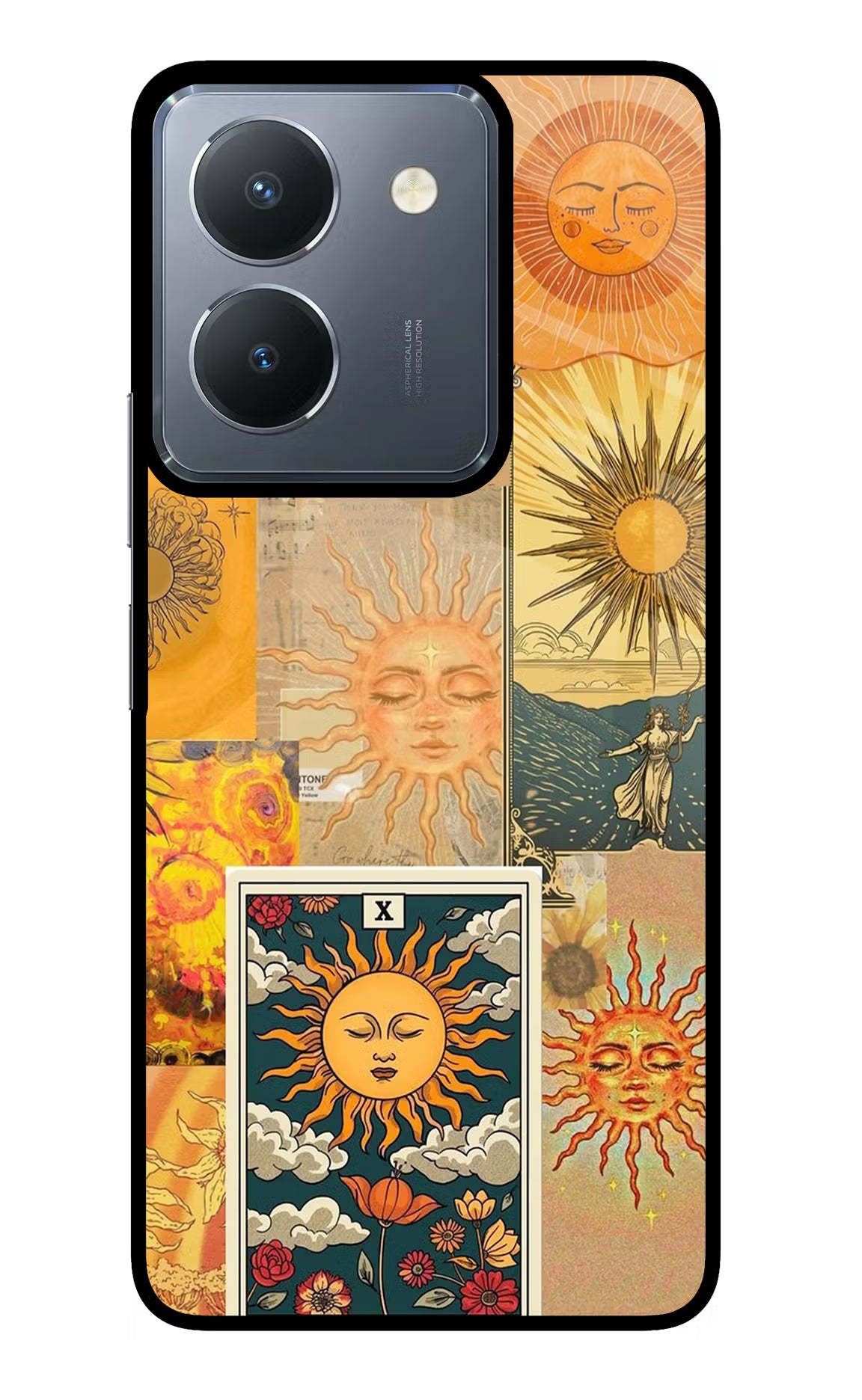 Sun Vivo Y36 Glass Case Back Cover by Casekaro
