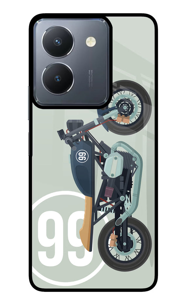 Classic Cafe Racer 99 Vivo Y36 Glass Case Back Cover by Casekaro