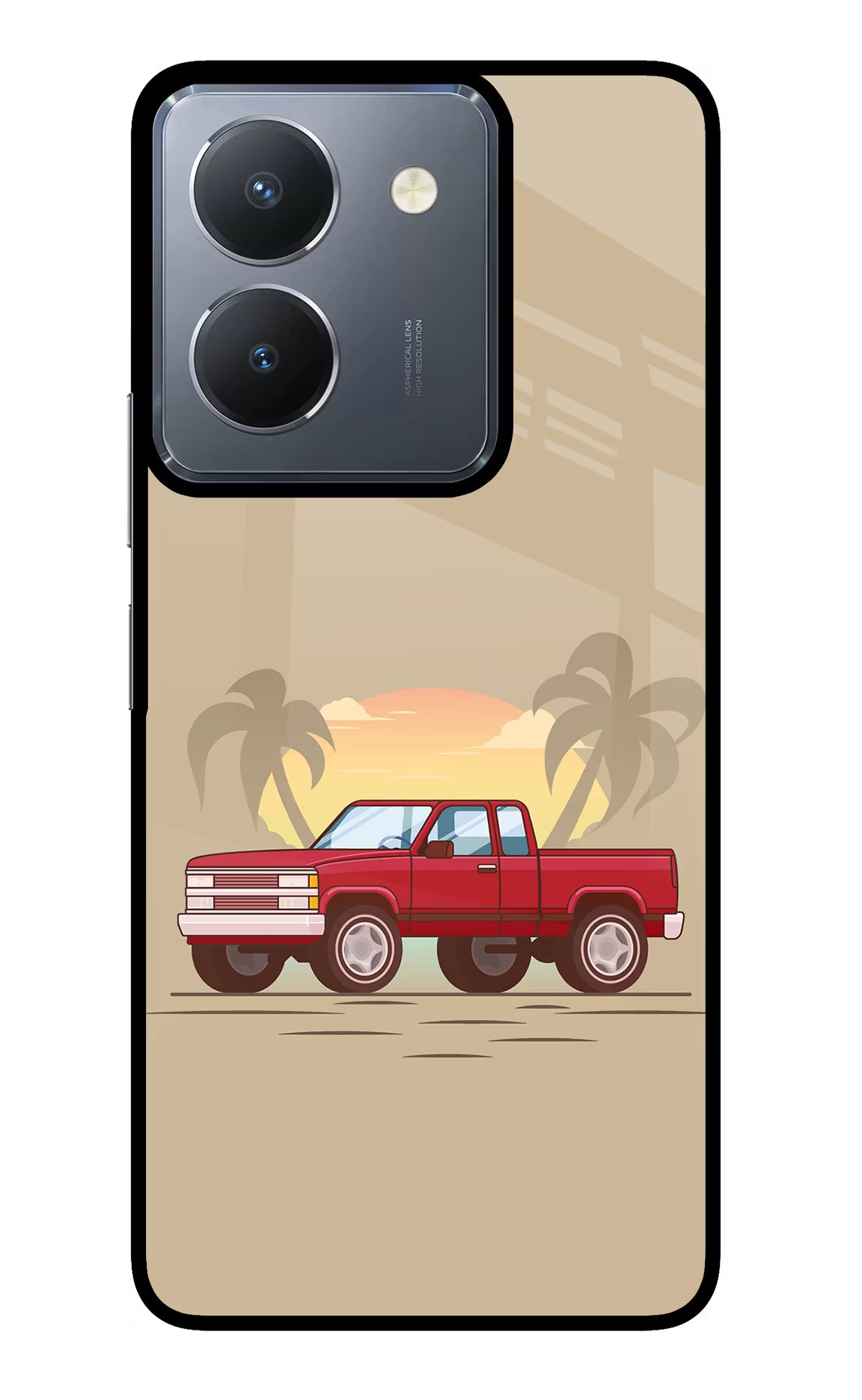 Desert Classic Drive Vivo Y36 Glass Case Back Cover by Casekaro