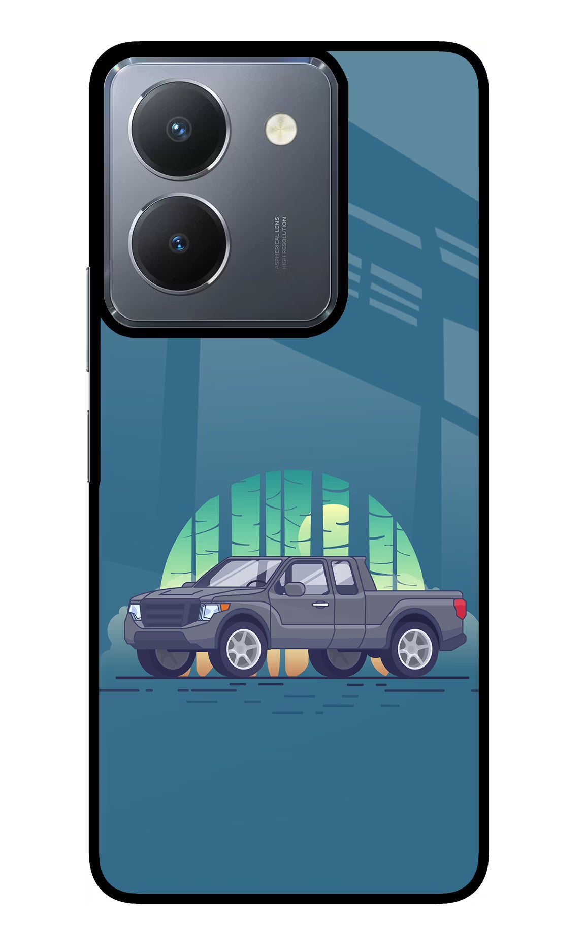 Retro Garage Vibe Vivo Y36 Glass Case