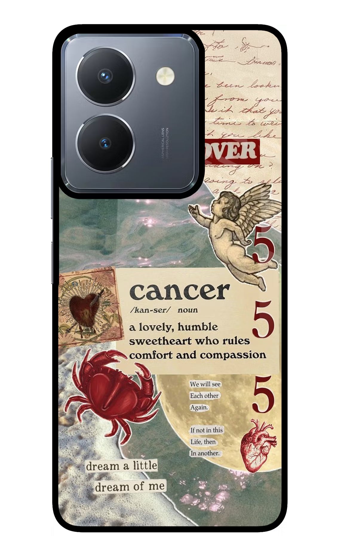 Cancer Zodiac Vivo Y36 Glass Case Back Cover by Casekaro