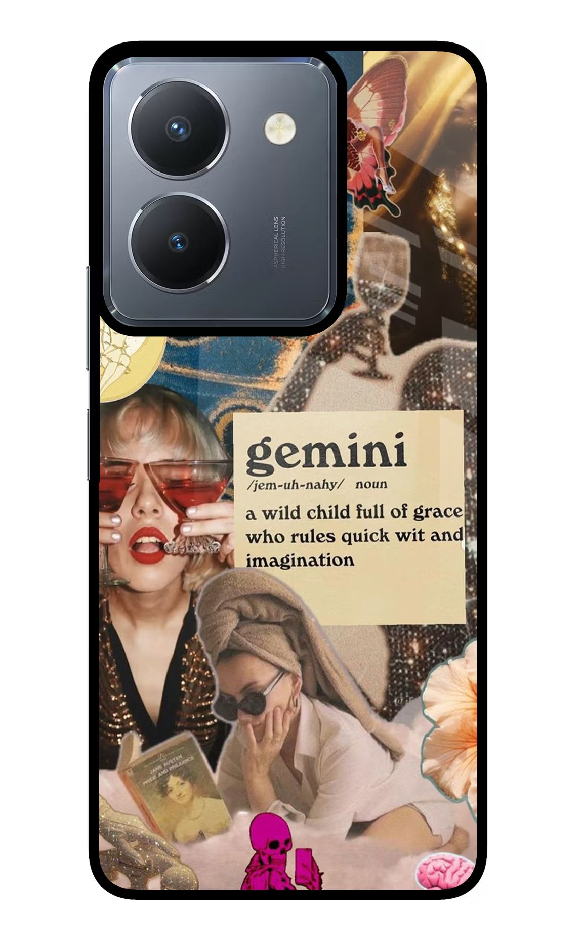 Gemini Zodiac Vivo Y36 Glass Case Back Cover by Casekaro
