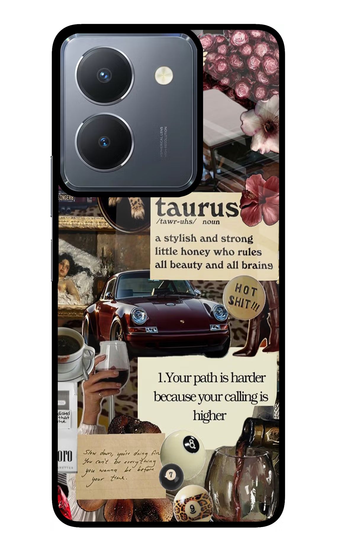 Taurus Zodiac Vivo Y36 Glass Case Back Cover by Casekaro