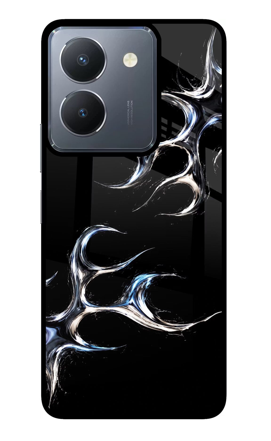 Chrome Tribal Vivo Y36 Glass Case Back Cover by Casekaro