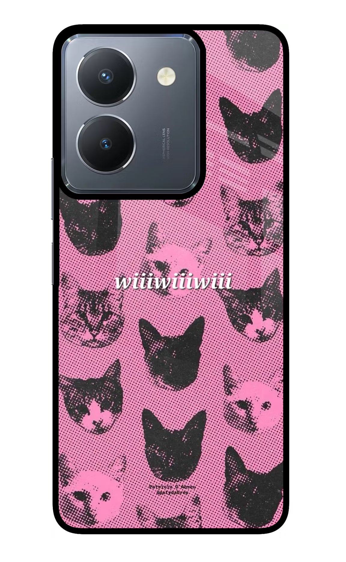 Pink Cats Vivo Y36 Glass Case