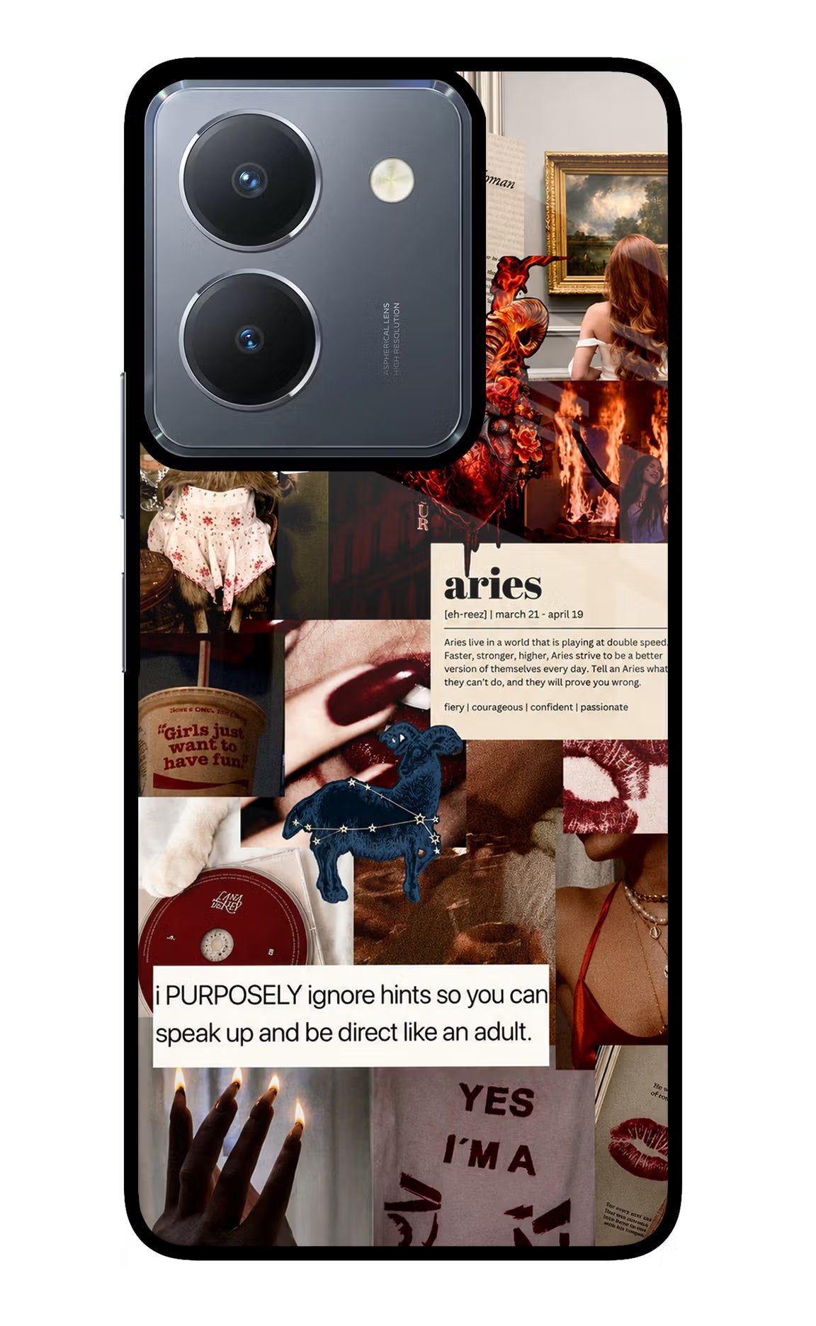 Zodiac Aries Vivo Y36 Glass Case