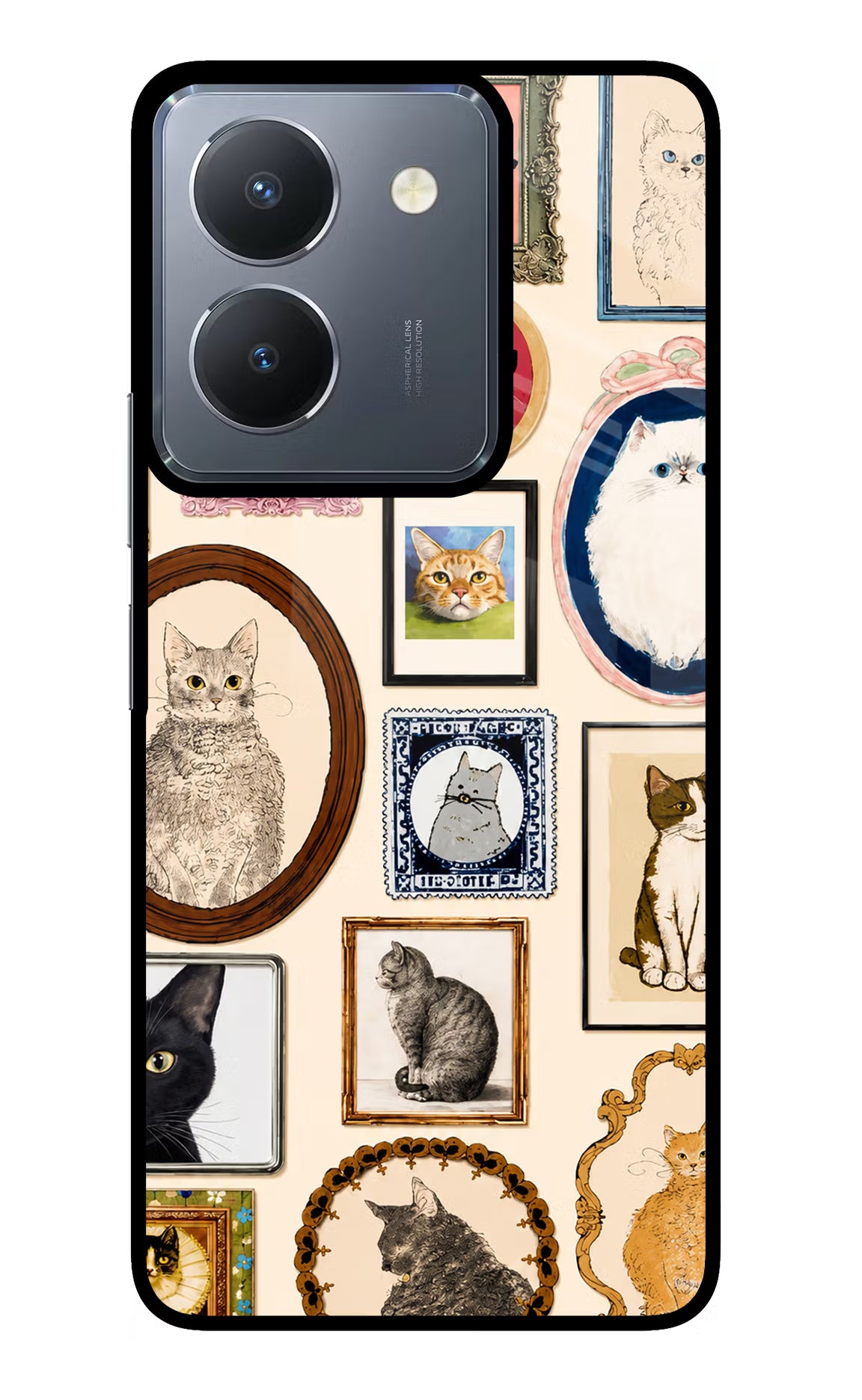 Mirror Cats Vivo Y36 Glass Case
