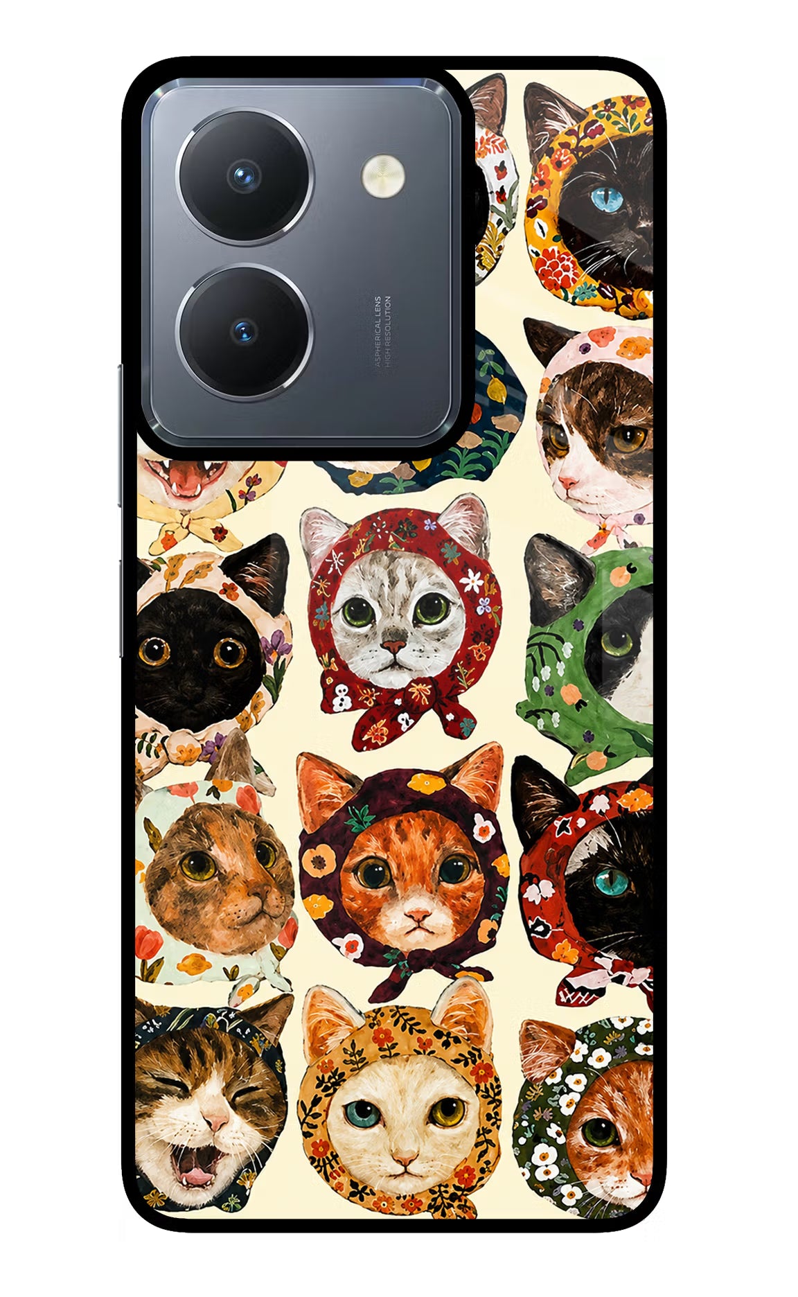 Cool Cat Vivo Y36 Glass Case
