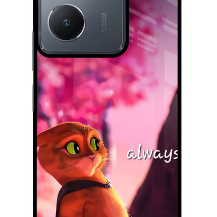 Always Cat Vivo Y36 Glass Case