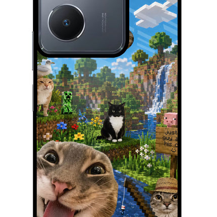 Minecraft Cat Chaos Vivo Y36 Glass Case