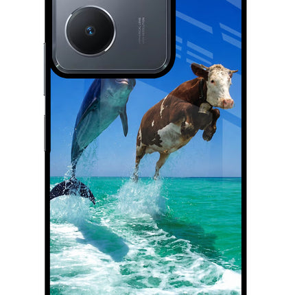Dolphin vs Cow Vivo Y36 Glass Case