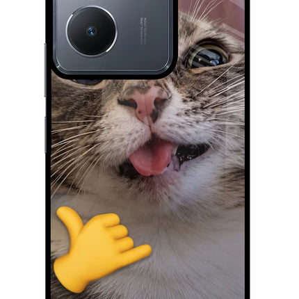 Silly Cat Call Vivo Y36 Glass Case