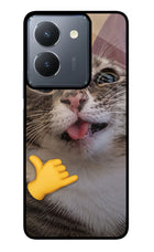 Silly Cat Call Vivo Y36 Glass Case