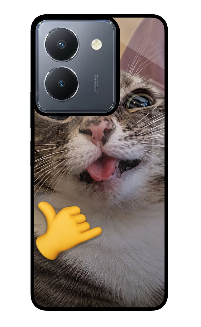 Silly Cat Call Vivo Y36 Glass Case
