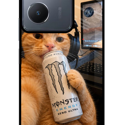 Gamer Cat Energy Vivo Y36 Glass Case