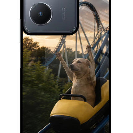 Rollercoaster Dog Vivo Y36 Glass Case