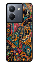 Folk Print Vivo Y36 Glass Case