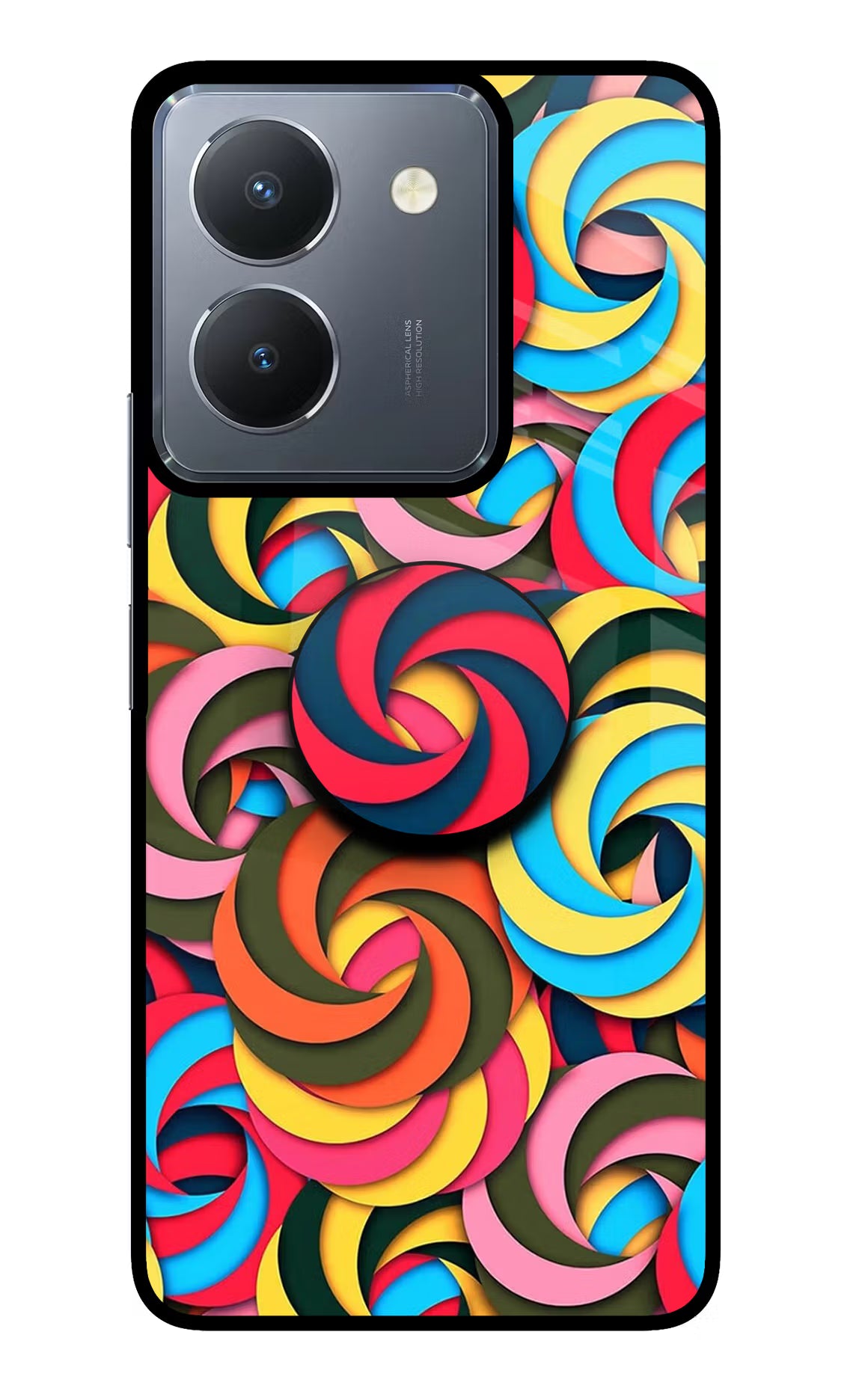 Spiral Pattern Vivo Y36 Pop Case by Casekaro