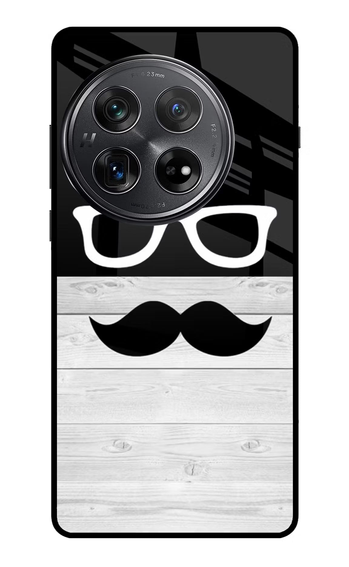 Mustache Oneplus 12 Glass Case Back Cover by Casekaro