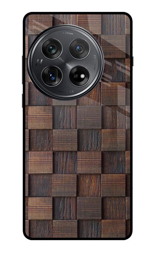 Wooden Cube Design Oneplus 12 Glass Case