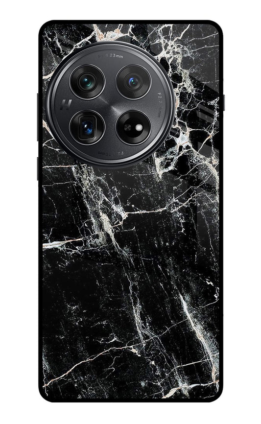 Black Marble Texture Oneplus 12 Glass Case