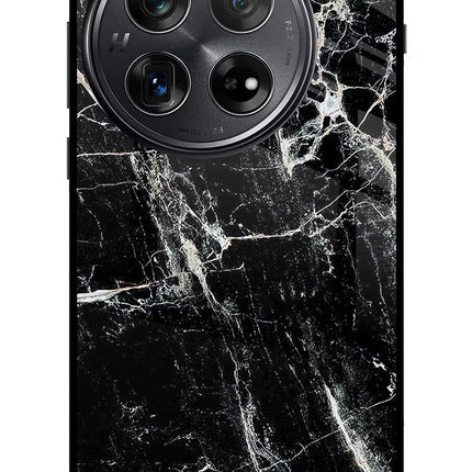 Black Marble Texture Oneplus 12 Glass Case
