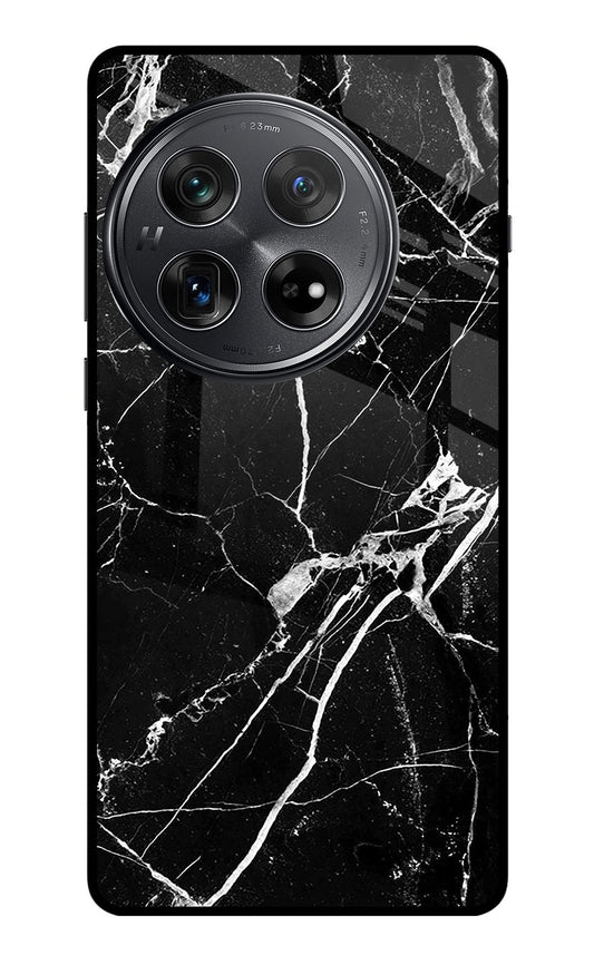 Black Marble Pattern Oneplus 12 Glass Case