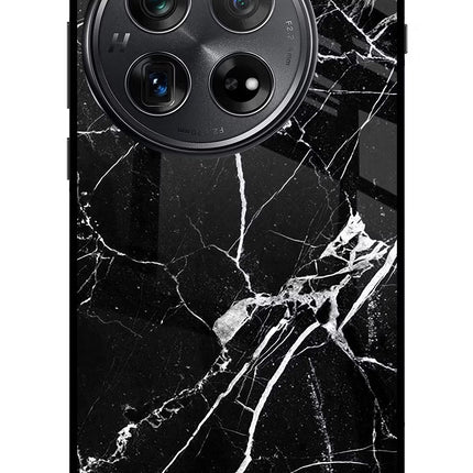 Black Marble Pattern Oneplus 12 Glass Case