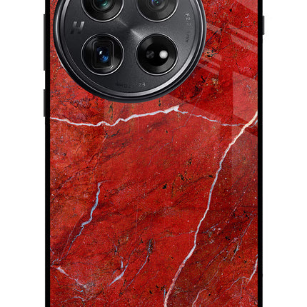 Red Marble Design Oneplus 12 Glass Case