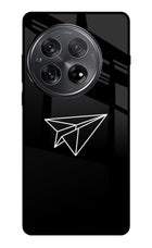 Paper Plane White Oneplus 12 Glass Case