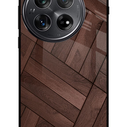 Wooden Texture Design Oneplus 12 Glass Case