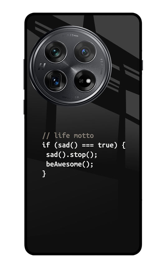 Life Motto Code Oneplus 12 Glass Case