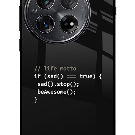 Life Motto Code Oneplus 12 Glass Case