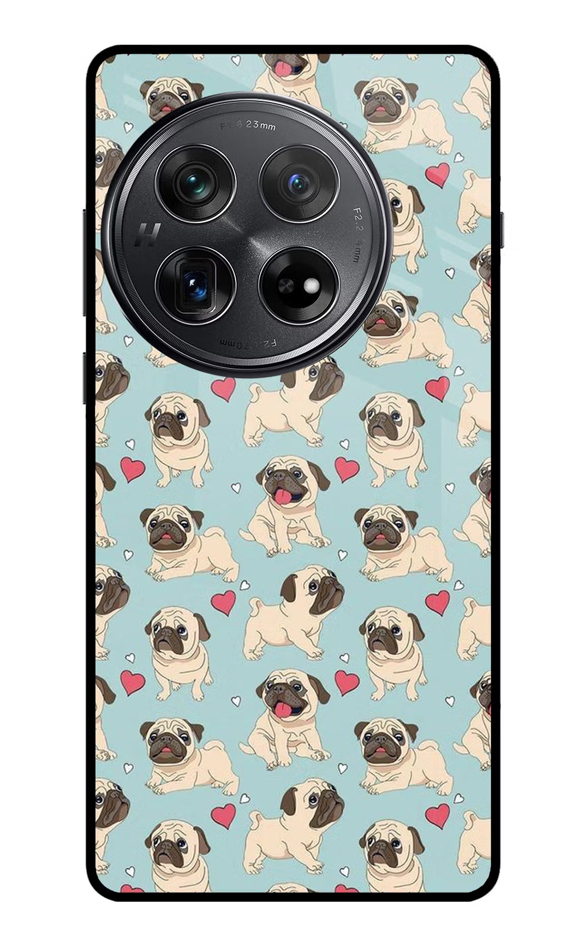 Pug Dog Oneplus 12 Glass Case Back Cover by Casekaro