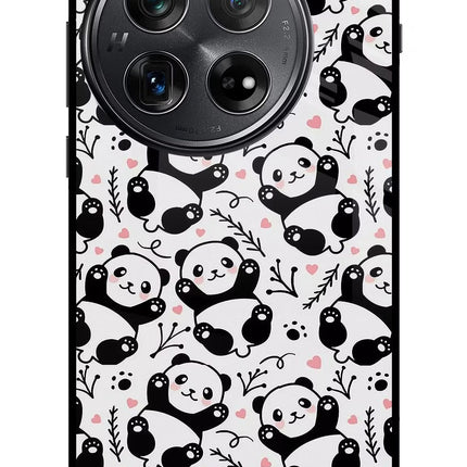 Cute Panda Oneplus 12 Glass Case