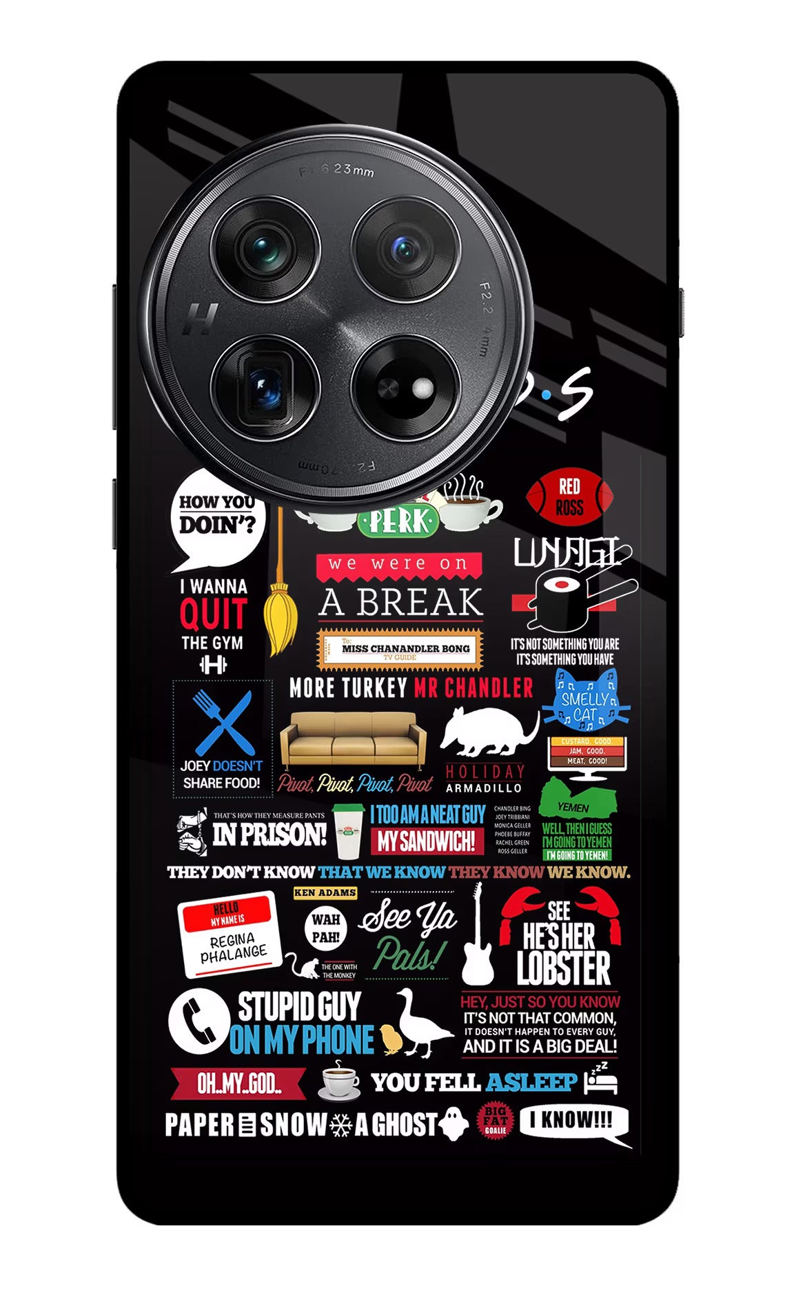 FRIENDS Oneplus 12 Glass Case Back Cover by Casekaro