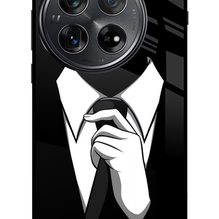 Black Tie Oneplus 12 Glass Case