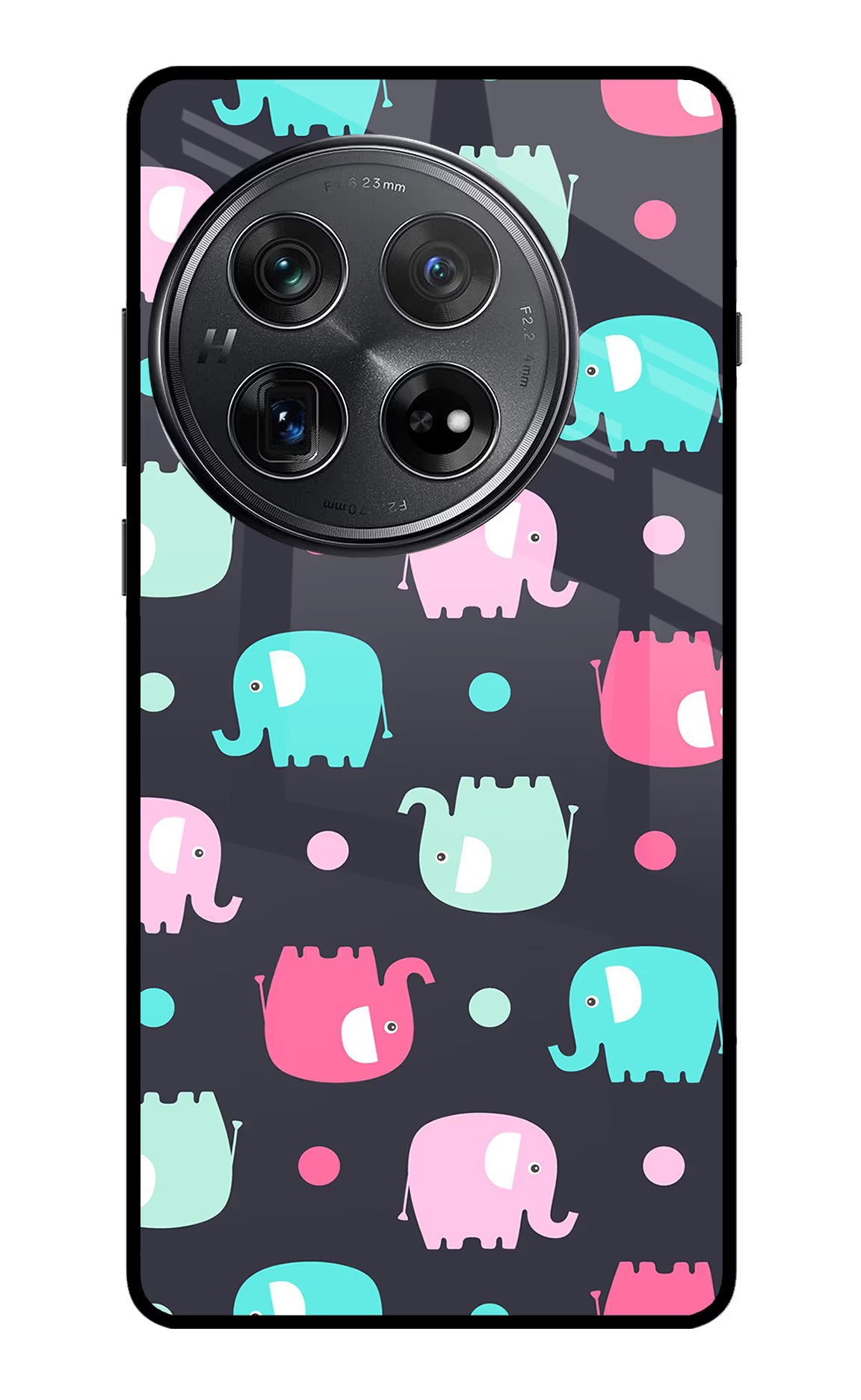 Elephants Oneplus 12 Glass Case Back Cover by Casekaro