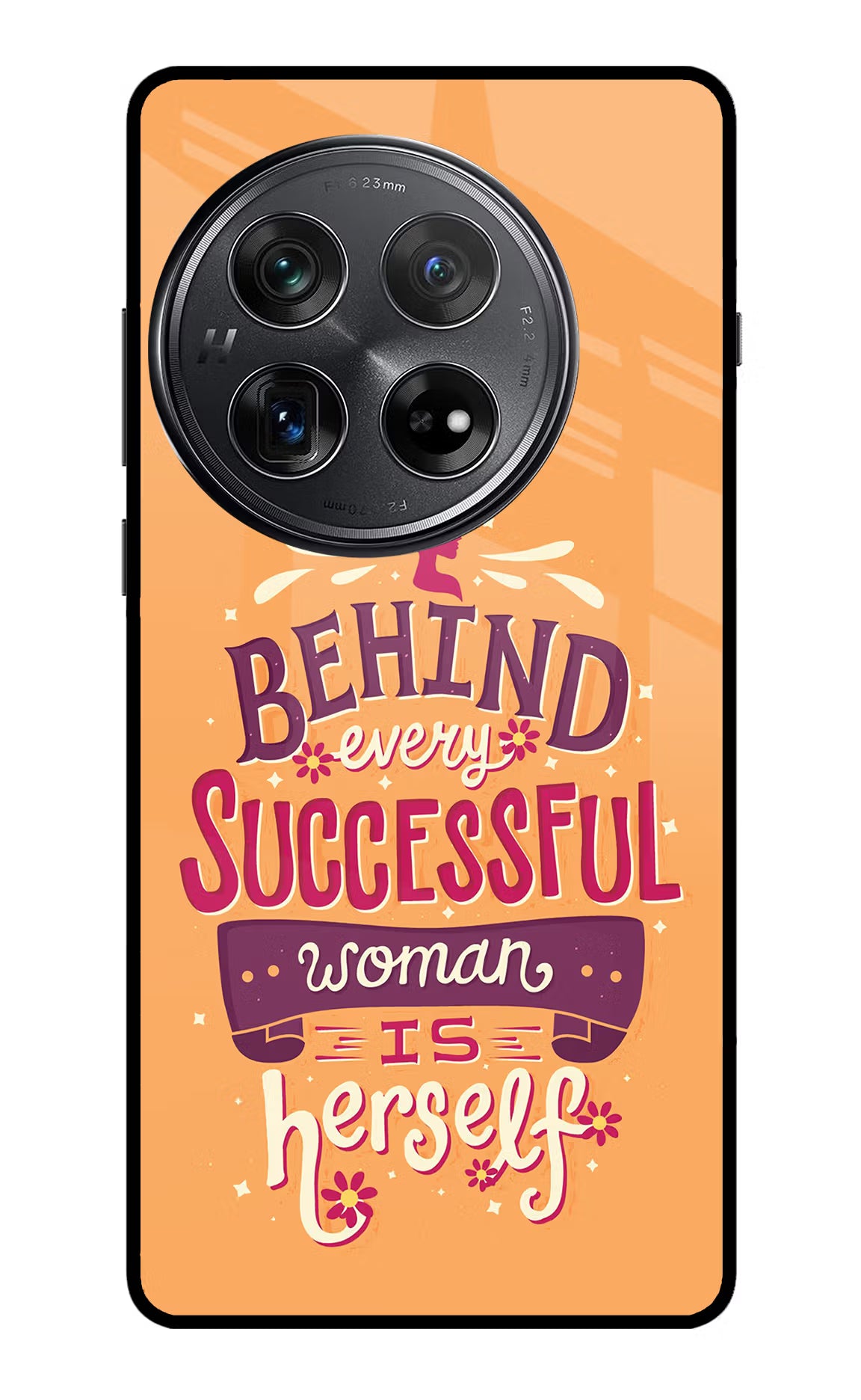 Behind Every Successful Woman There Is Herself Oneplus 12 Glass Case Back Cover by Casekaro