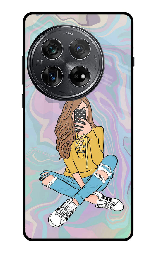 Selfie Girl Oneplus 12 Glass Case