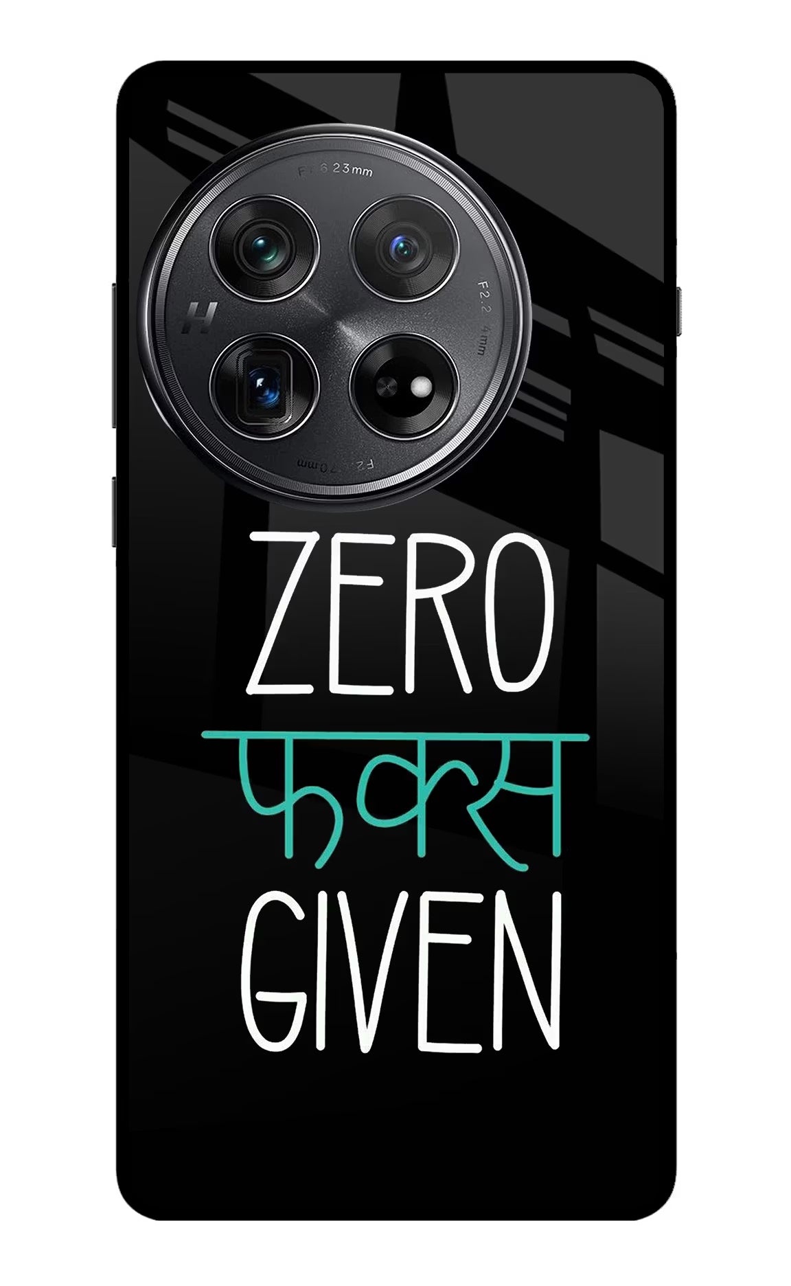 Zero Fucks Given Oneplus 12 Glass Case Back Cover by Casekaro
